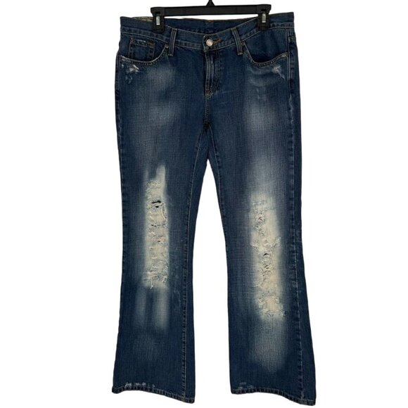 Stetson Womens Classic Bootcut Jeans No.816 Size 14 Long Distressed Denim - Picture 1 of 16